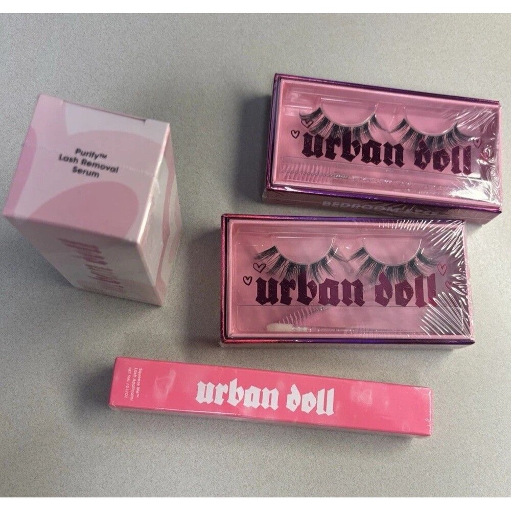 Urban Doll Lashes Bundle Bedroom eyes -New Sealed In Box- Lashes, Serum and Appl